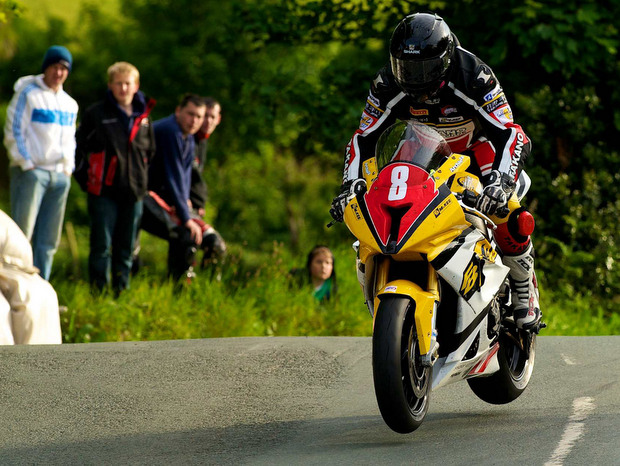 Adrian Archibald in action at the Isle of Man TT